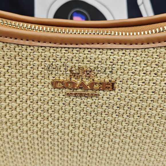 Coach Teri Straw Shoulder Bag - Picture 4 of 12